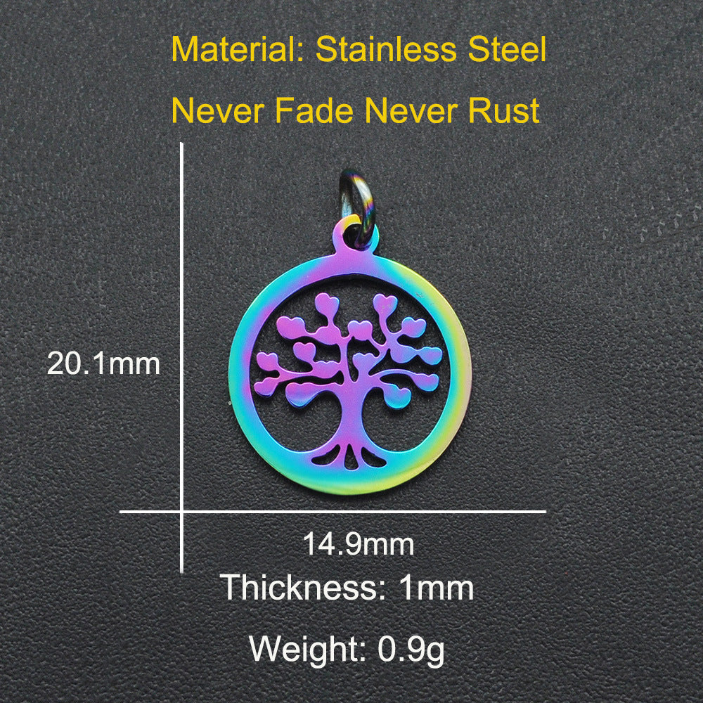 5 pcs/bag Coconut Tree Christmas Tree Titanium Steel Pendant