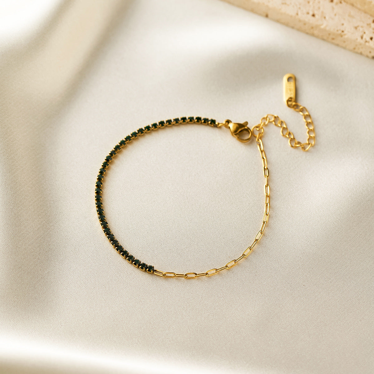 18K Gold Plated Zircon Cross Bracelet