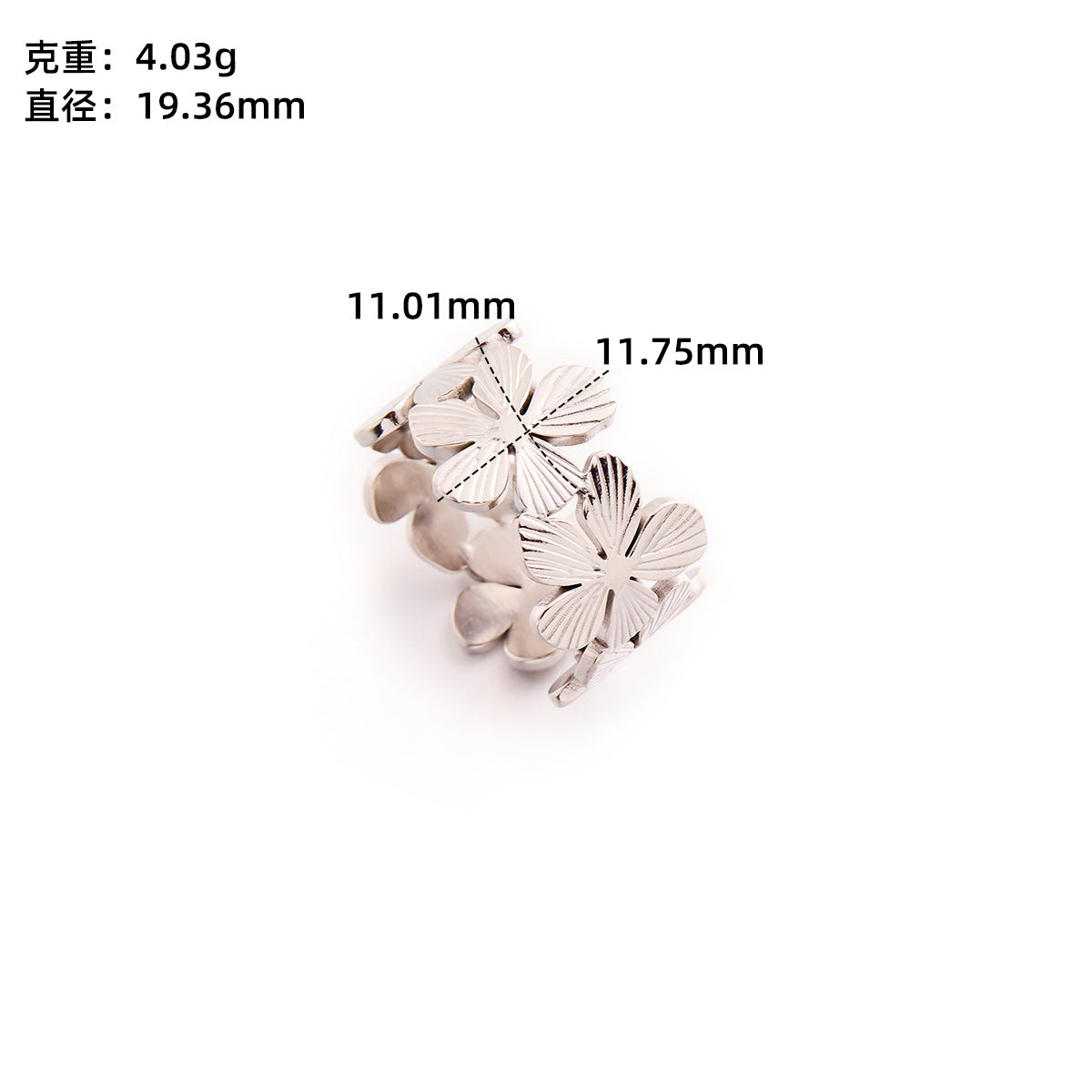 Retro Wide-Pleated Heart Titanium Steel Ring — 18K Gold Plated