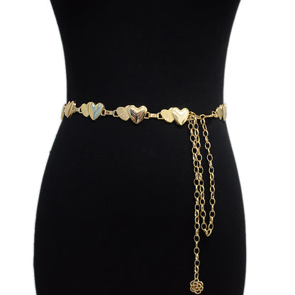 Big and small love buckle waist chain