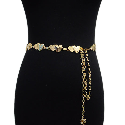 Big and small love buckle waist chain