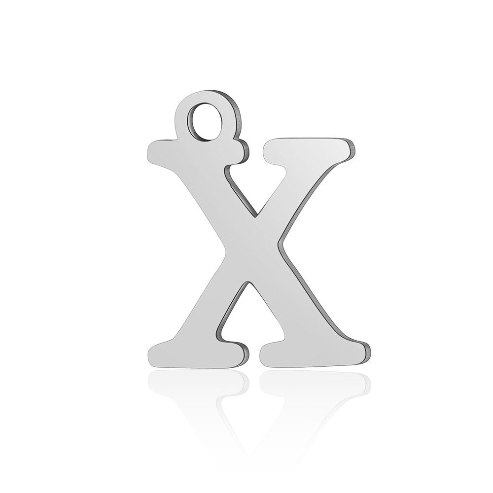 5 pcs/bag letter titanium steel pendant