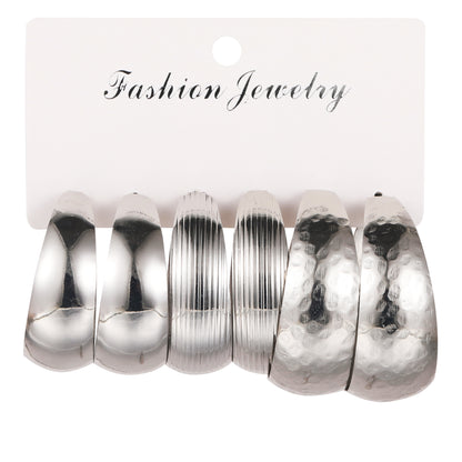 Vintage C-shaped earring set 3 pieces