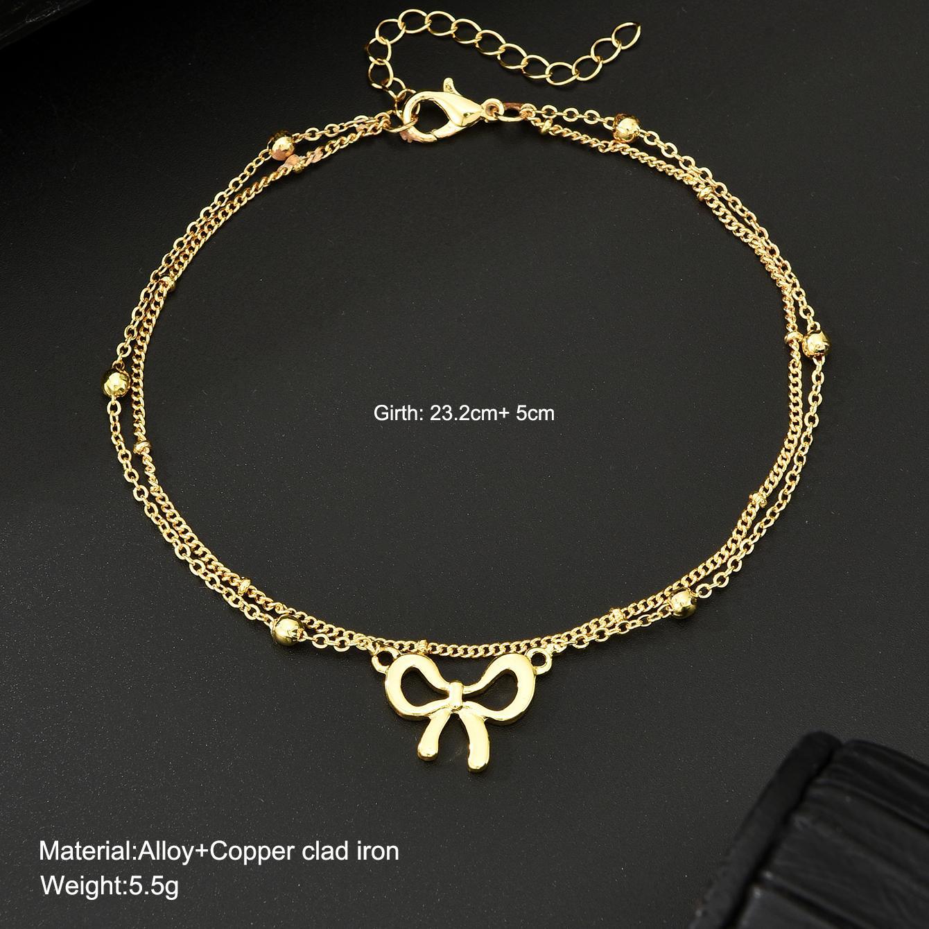 Bow Double-Layer Anklet