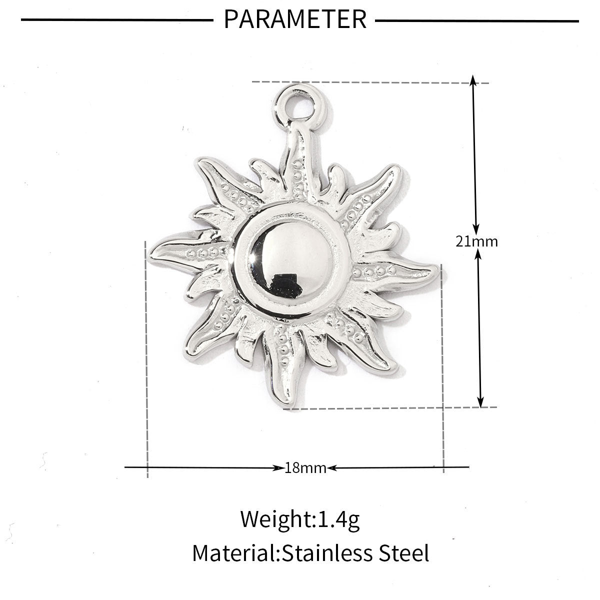Star Sun Titanium Steel Necklace Pendant ins
