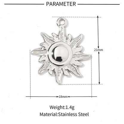 Star Sun Titanium Steel Necklace Pendant ins