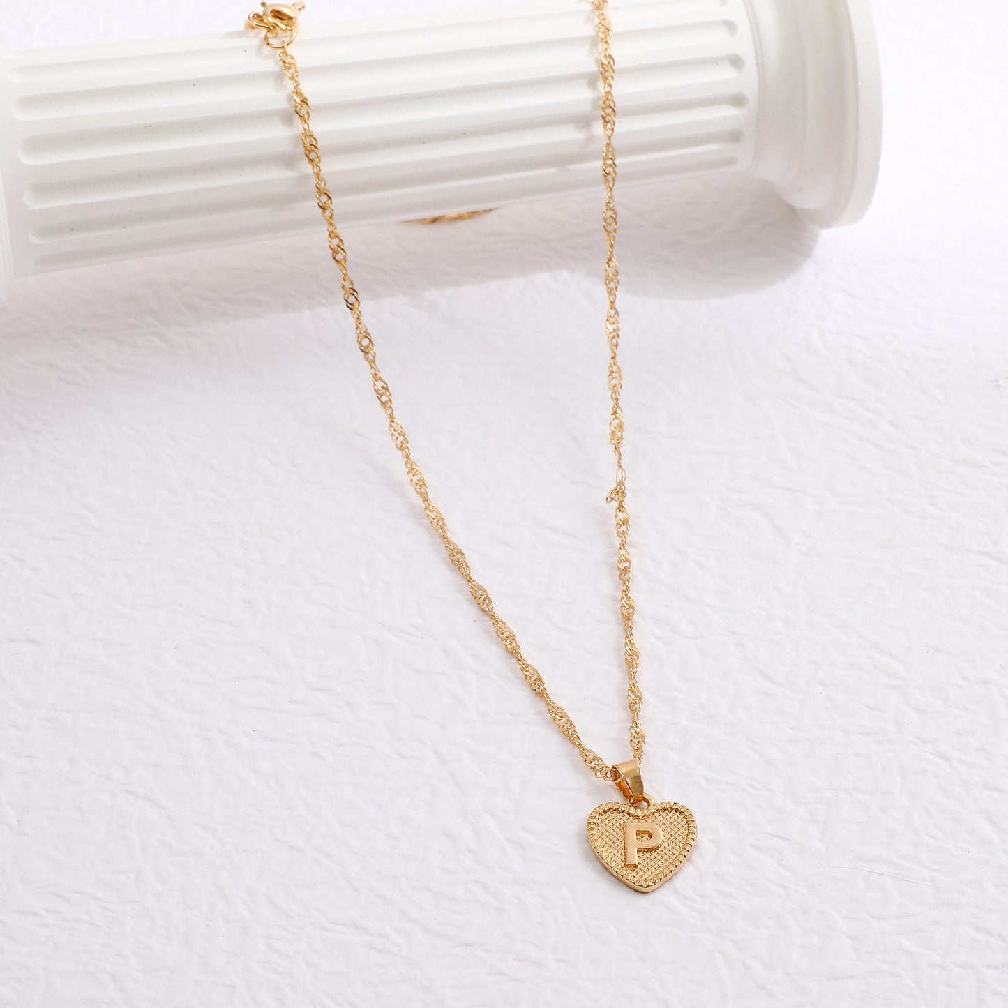 Love Heart Letter Necklace