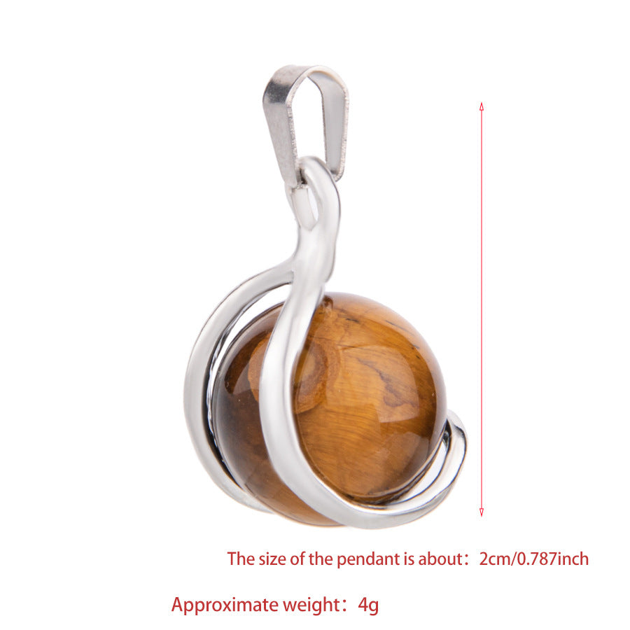 Pingente em forma de U com conta giratória livre de cristal 