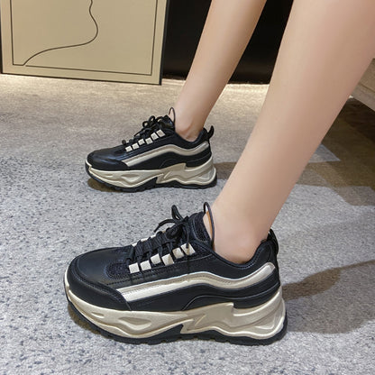 Thick-soled heightening sports and leisure shoes