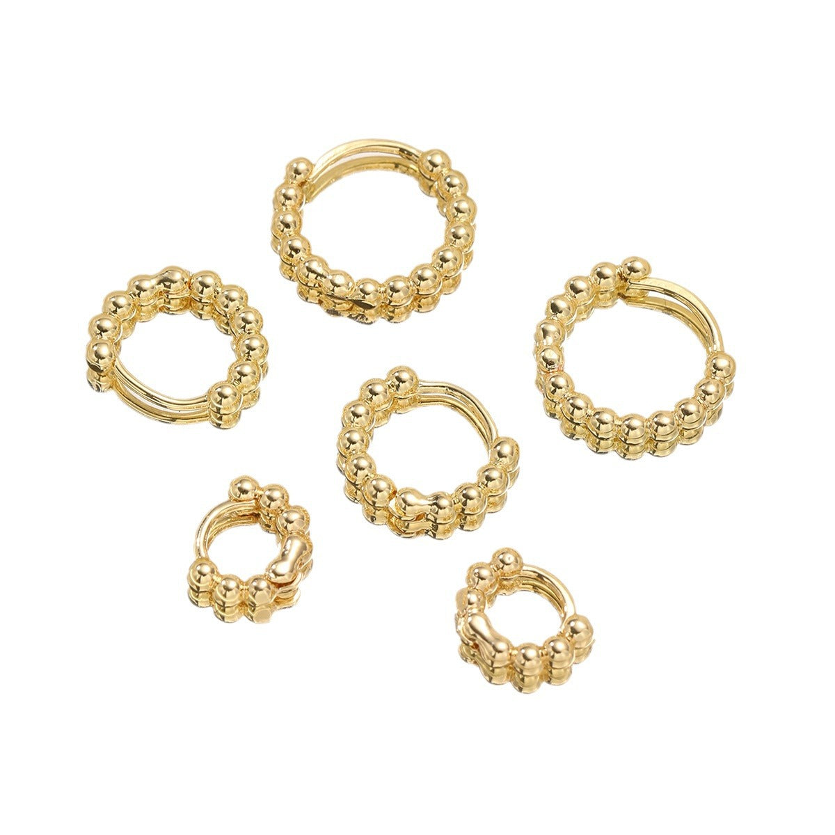 Geometric Beaded Hoop Earrings