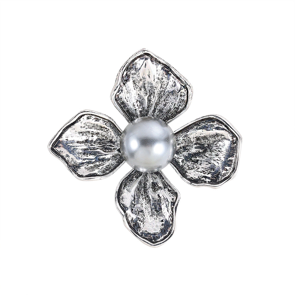 Vintage Silver Flower Brooch