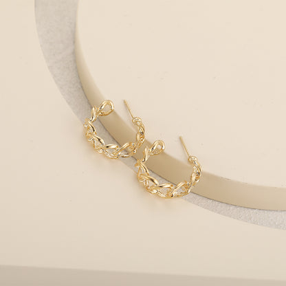 Exaggerated Metal Chain Open Hoop Earrings