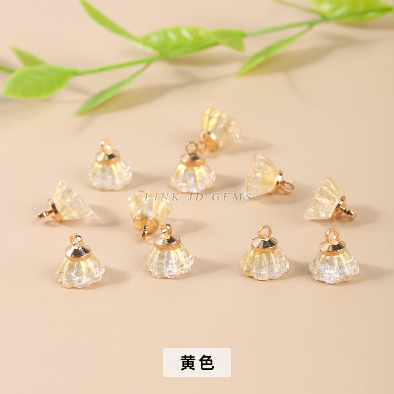 10Mm transparent glazed lotus pod pendant