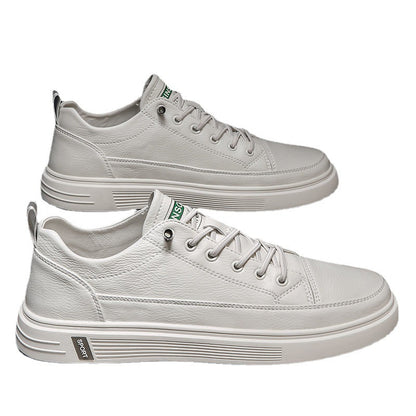 Stylish Casual Waterproof Leather White Shoes