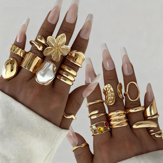 Irregular Pearl Ring Set (20-Piece)