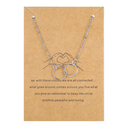Collar de aleación con forma de mariposa y tarjeta de papel con letras antiguas 