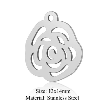 5 pcs/bag leaf flower titanium steel pendant four-leaf clover