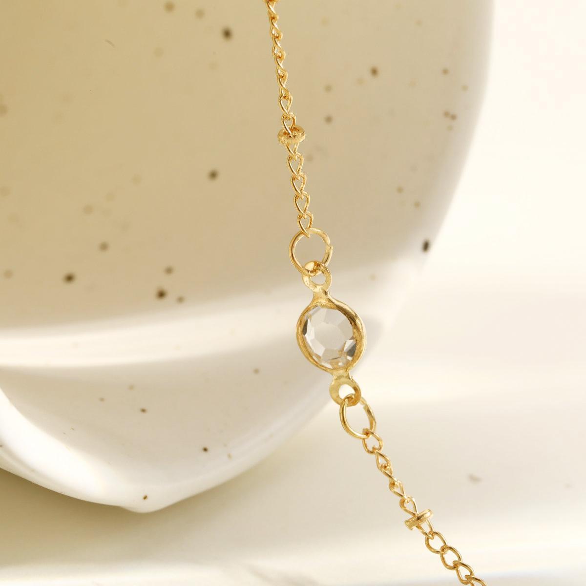 Rhinestone Finger Chain Bracelet