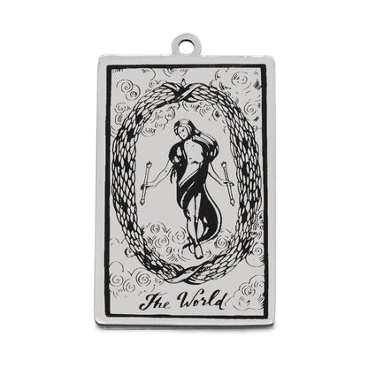 5 pcs/bag Tarot titanium steel pendant retro