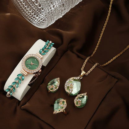 Quartz bracelet watch jewelry set