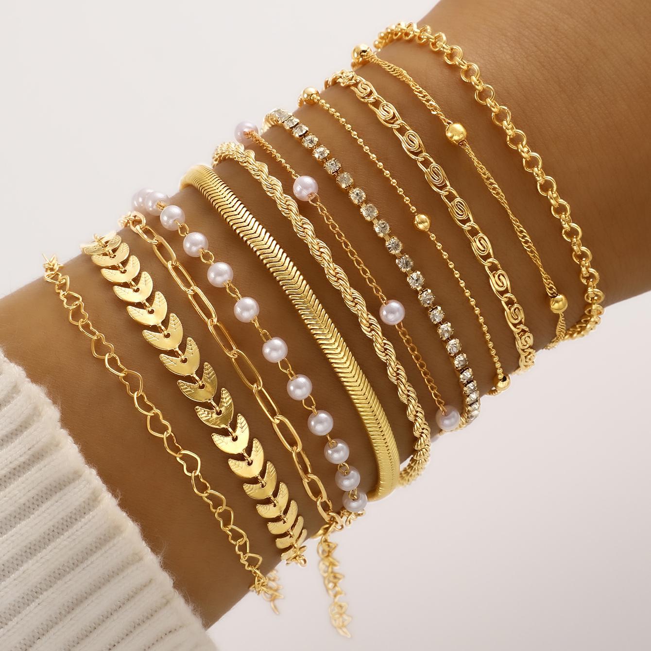 12-Piece Alloy Bracelet Set