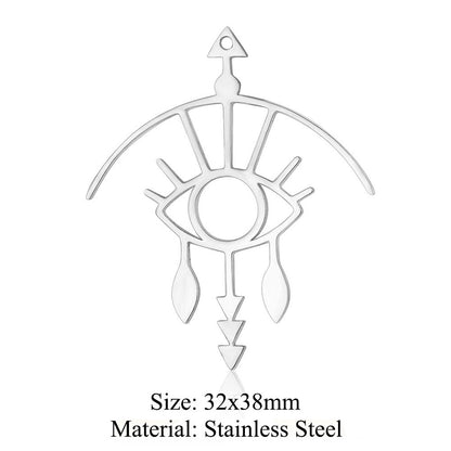 5 pcs/bag witch hat titanium steel eye pendant