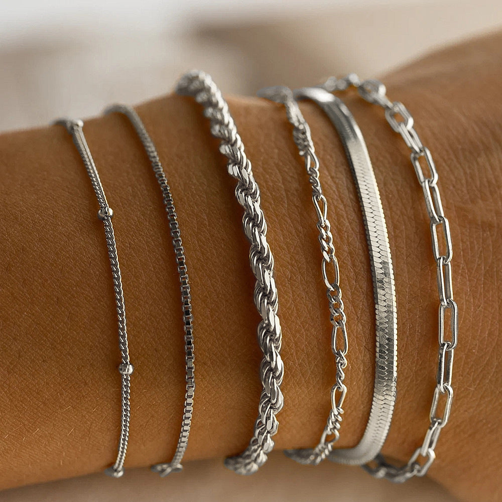 Bohemian Multi-Layer Chain Bracelet Set