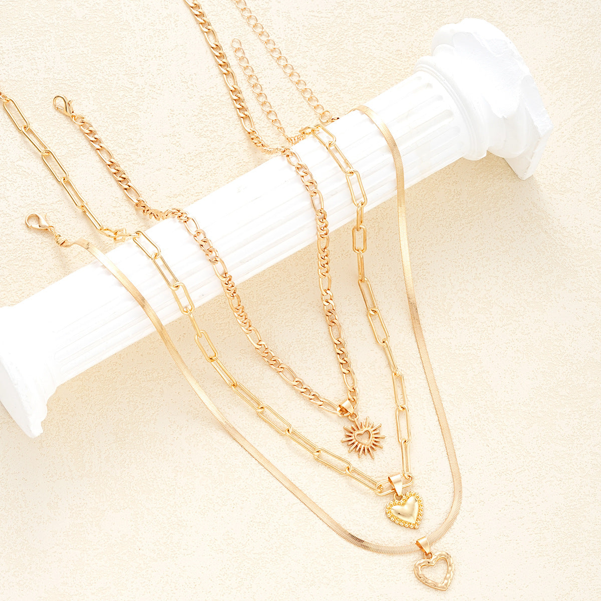 Cuban Heart Layered Necklace