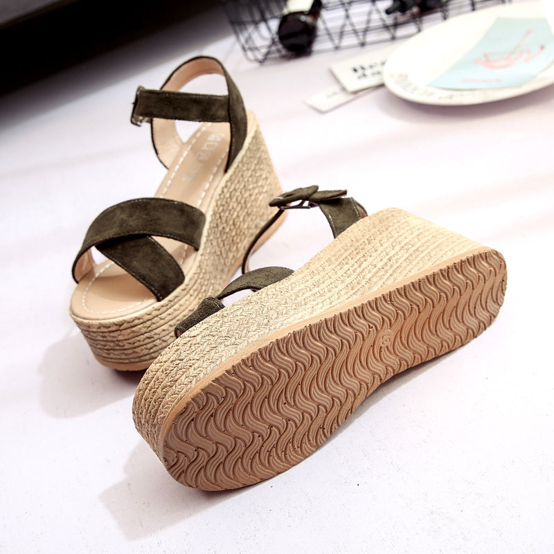 Summer new muffin wedge heel platform sandals