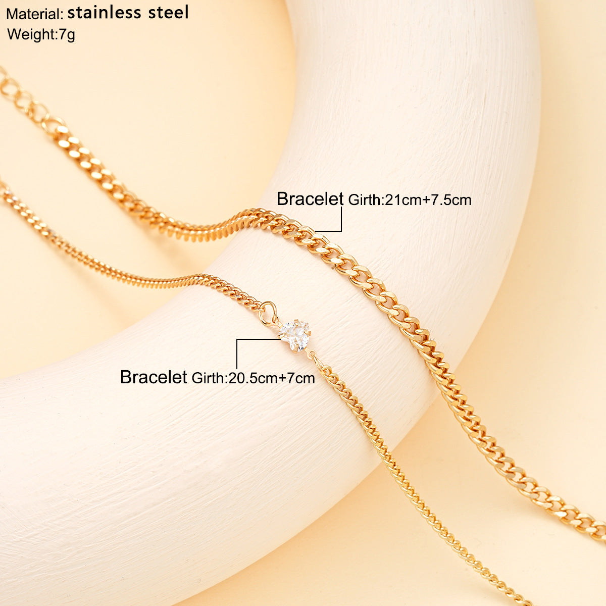 Love Zircon Anklet Set