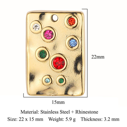 Square point diamond stainless steel pendant
