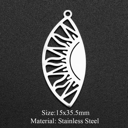 5 piezas/paquete, colgante de sol con forma de ojo de reloj de arena. 