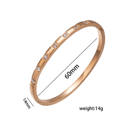 Chic Stainless Steel Bracelet with Zirconia - Elegant Style