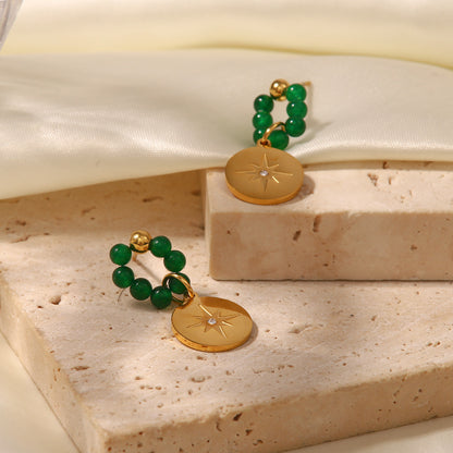 Pendientes colgantes de piedra natural vintage 