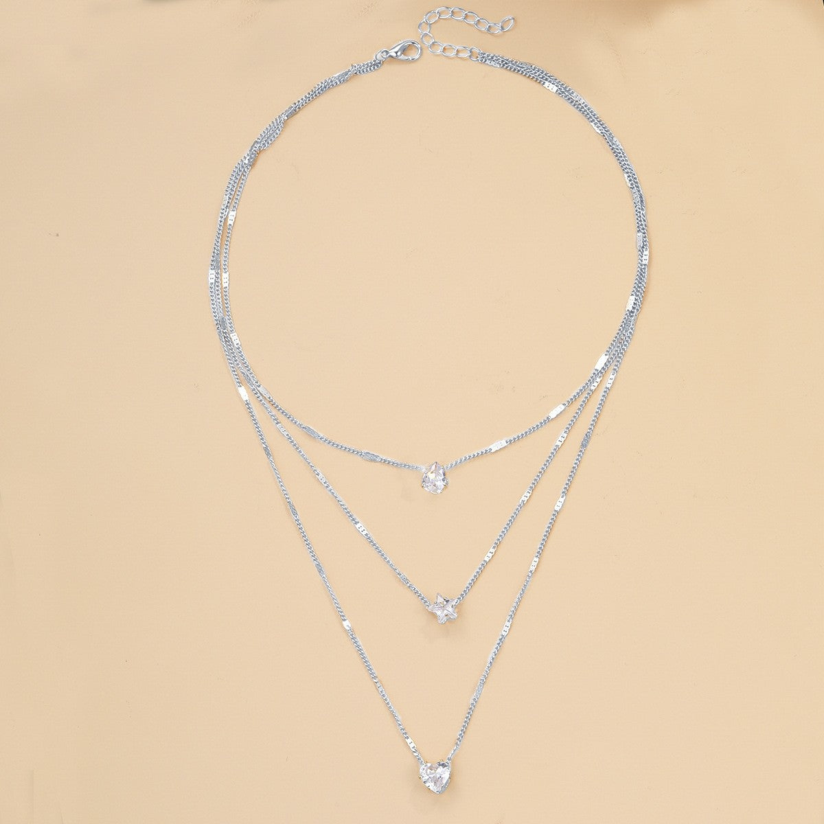 Multi-layer Star & Teardrop Necklace