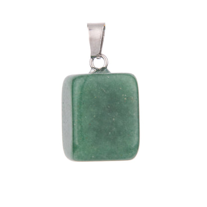 Crystal amorphous semi-precious stone cube pendant