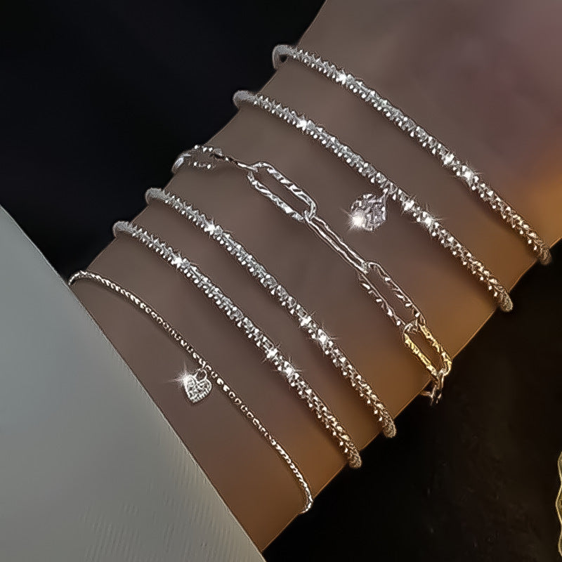 6-Piece Zircon Star Chain Bracelet Set