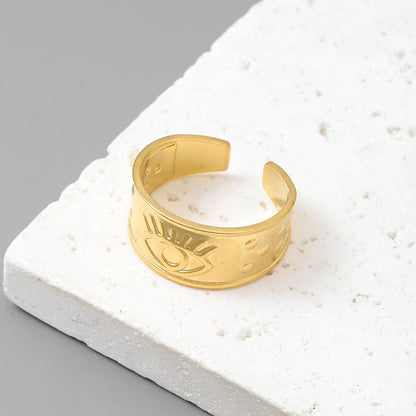 Qizhu Leaf Life Tree Titanium Steel Ring