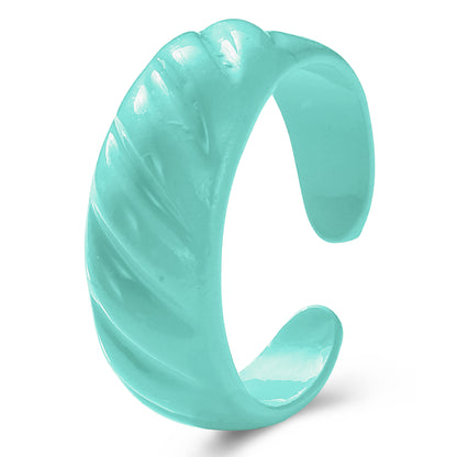 Diagonal stripe open ring metal spray paint finger