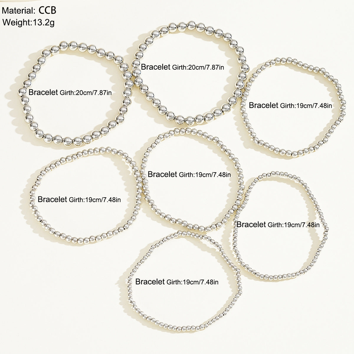 Beaded Stretch Bracelet Set (7-Piece)