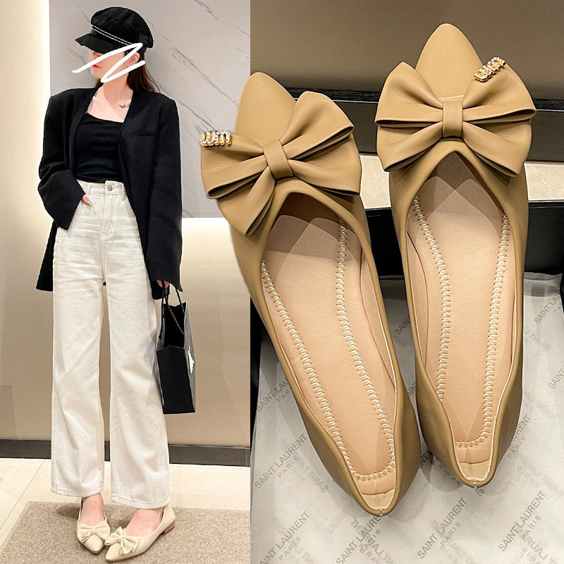 Bow pointed women's flats