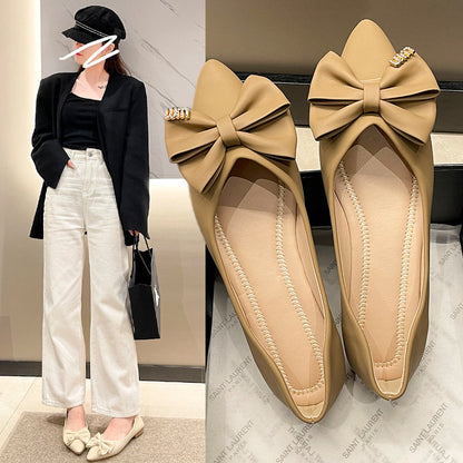 Bow pointed women's flats