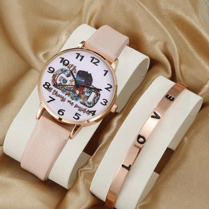 Fashion belt quartz wrist watch