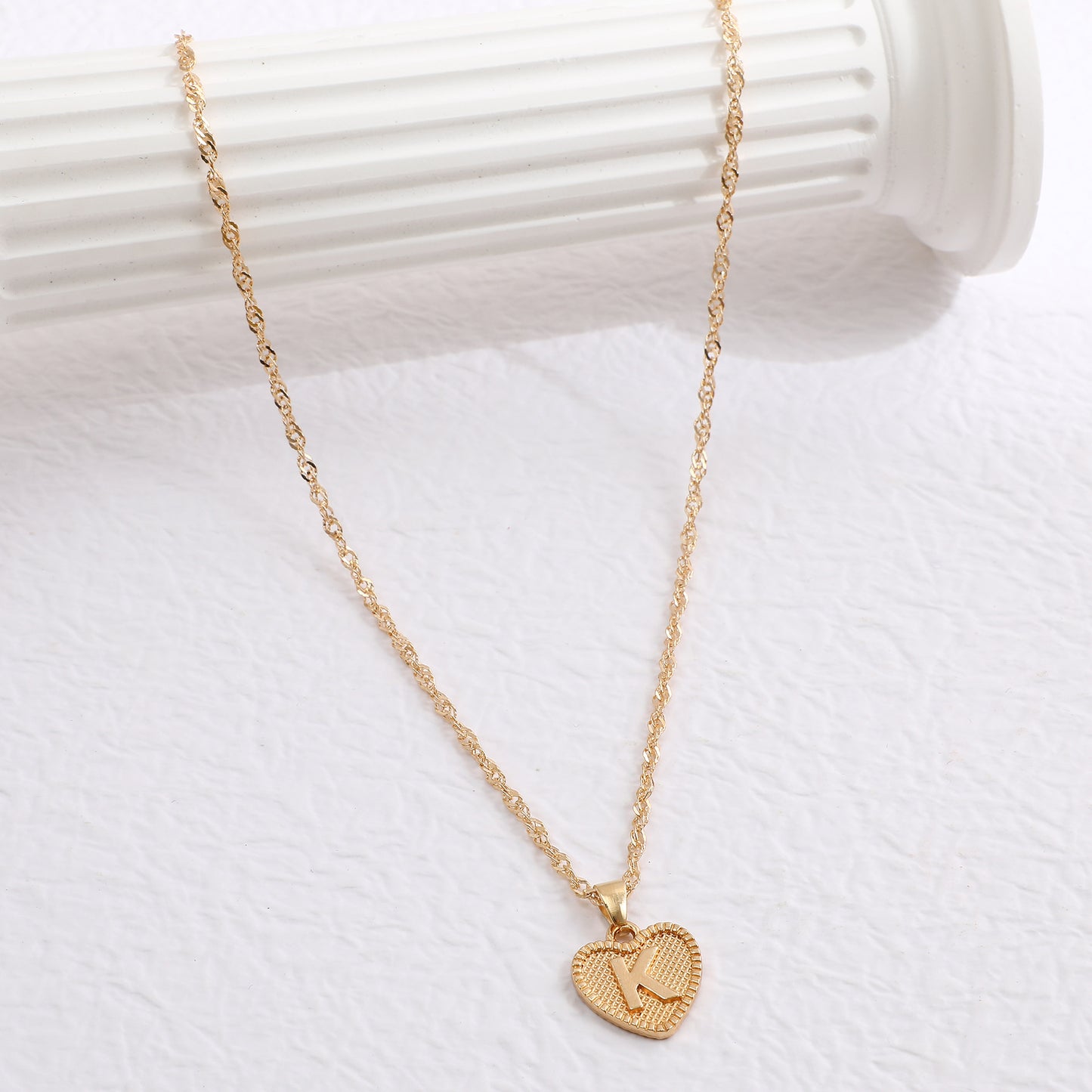 Love Heart Letter Necklace
