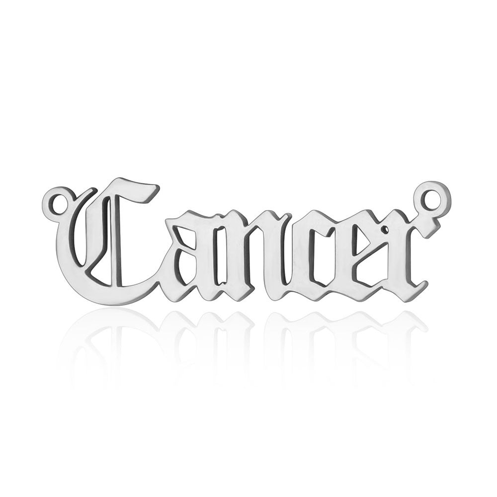 5 pcs/pack twelve constellations English letter titanium steel pendant