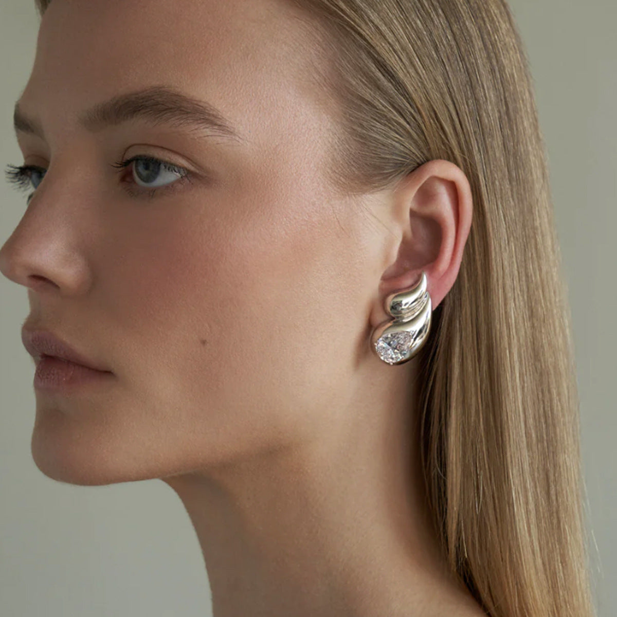 Pendientes doble lágrima con diamantes 