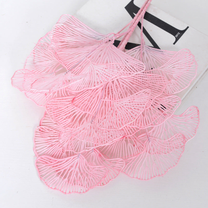 Simulation fan blade 3 forks golden ginkgo leaf simulation flower
