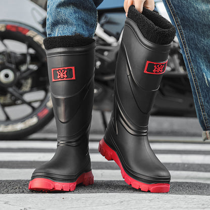 Rain shoes men's European and American style tall tube