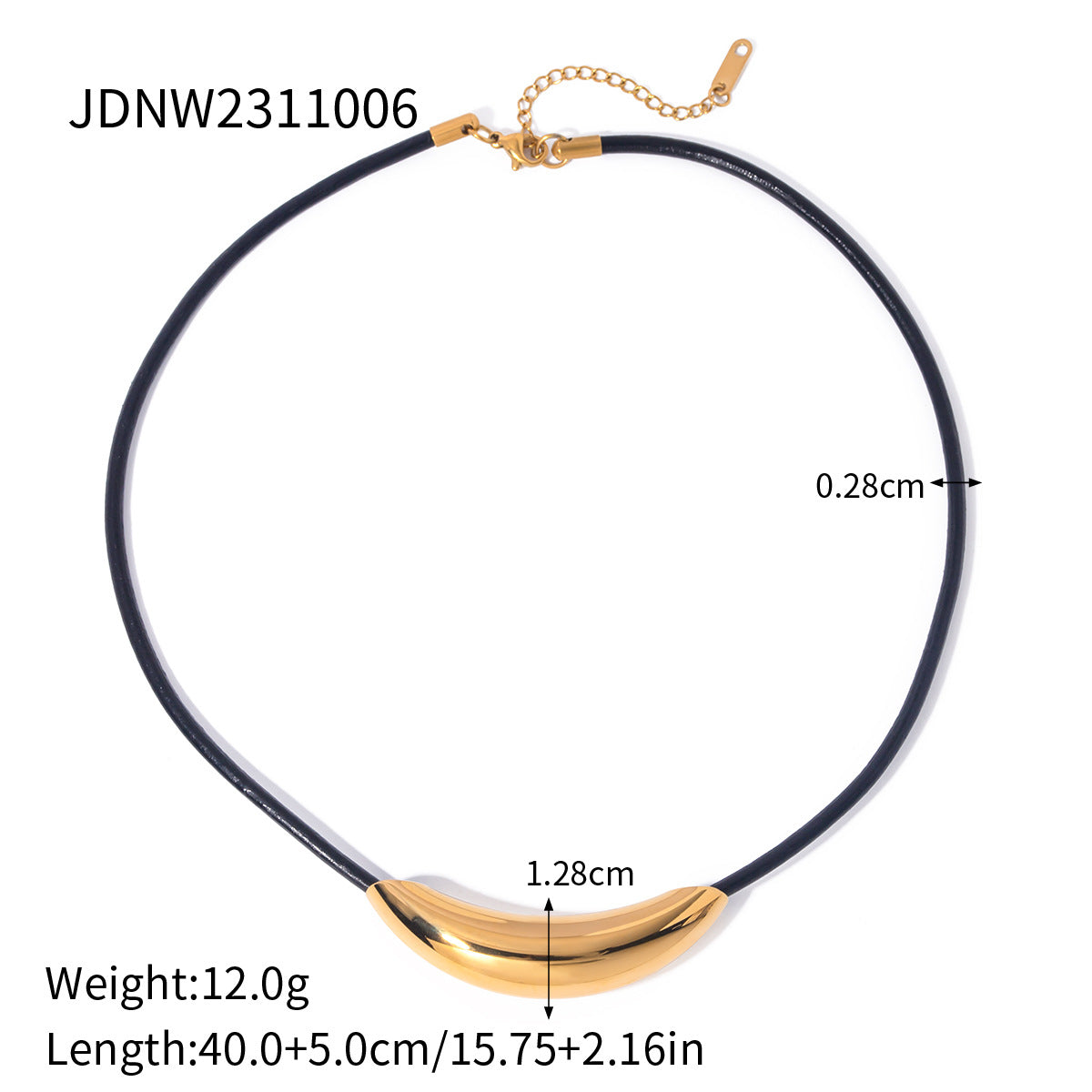 Stainless Steel Wax Rope Circle Necklace
