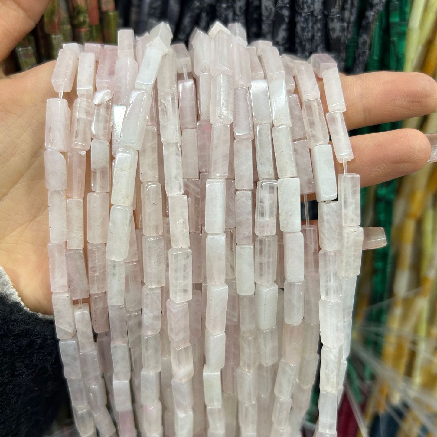 4*13mm long crystal agate cube special shaped beads